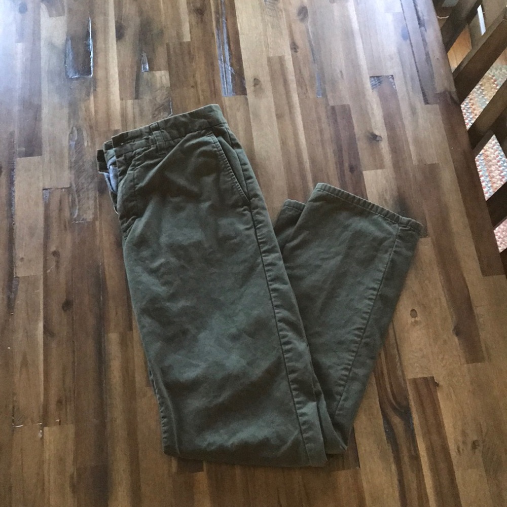 Bonobos Army Green, Flannel Lined 30x32 straight